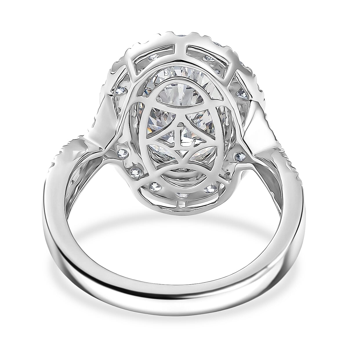 LUXURIANT 5 Ct. Lab Grown Diamond Halo Ring in 950 Platinum SGL Certified (VS-E-F) 8501048 5