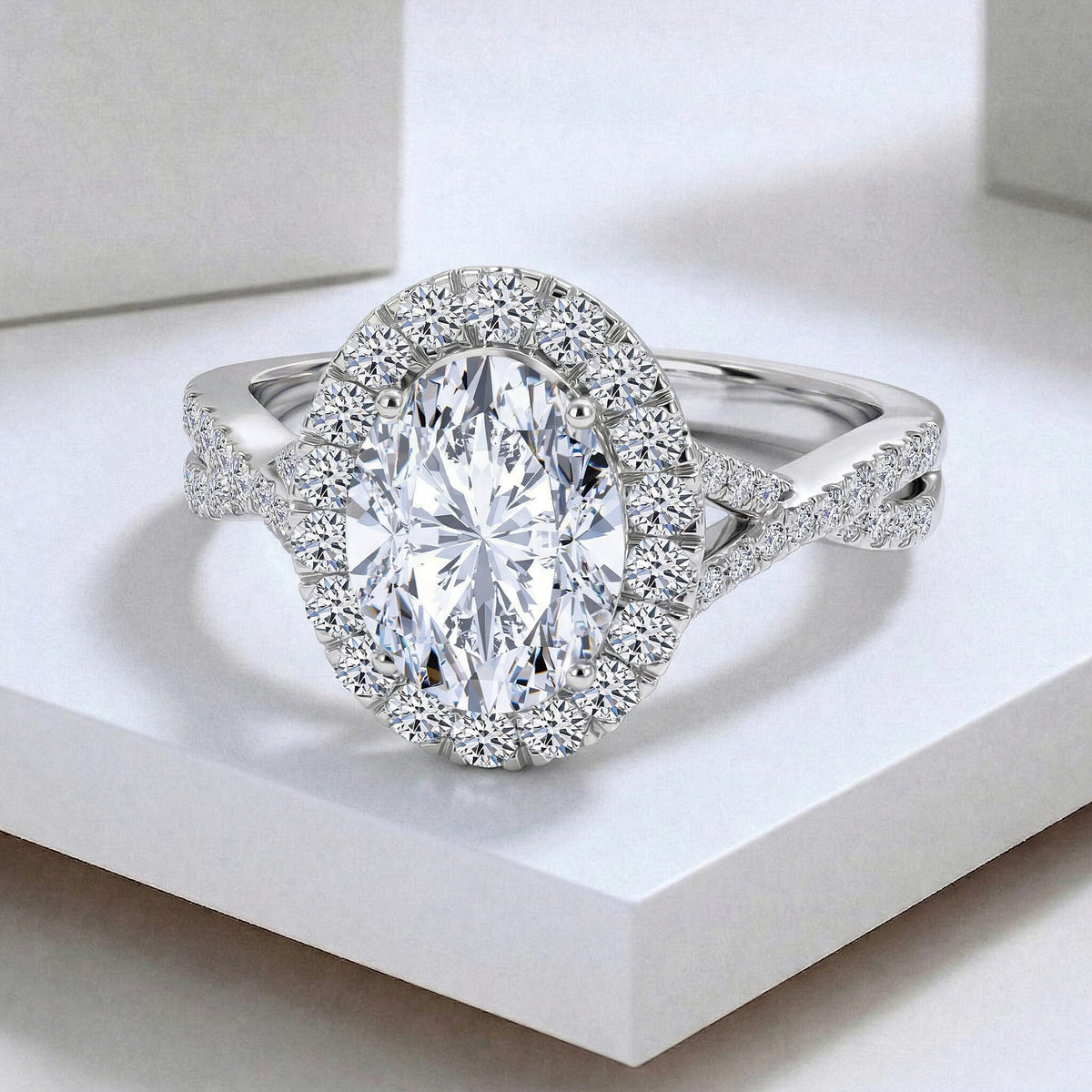 LUXURIANT 5 Ct. Lab Grown Diamond Halo Ring in 950 Platinum SGL Certified (VS-E-F) 8501048 6