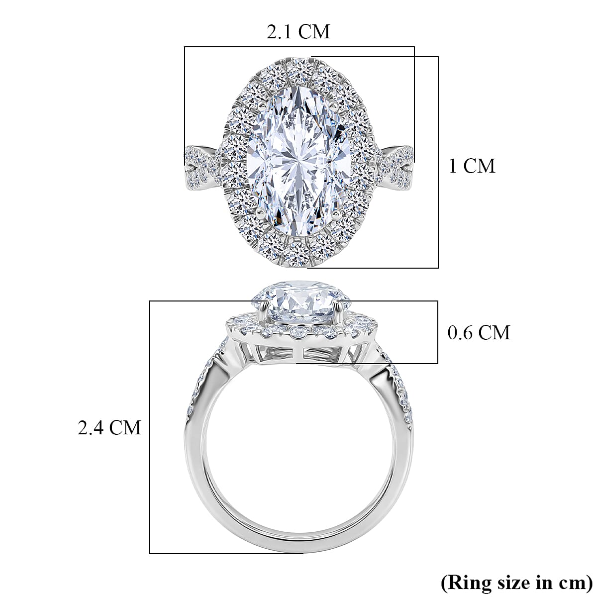 LUXURIANT 5 Ct. Lab Grown Diamond Halo Ring in 950 Platinum SGL Certified (VS-E-F) 8501048 8