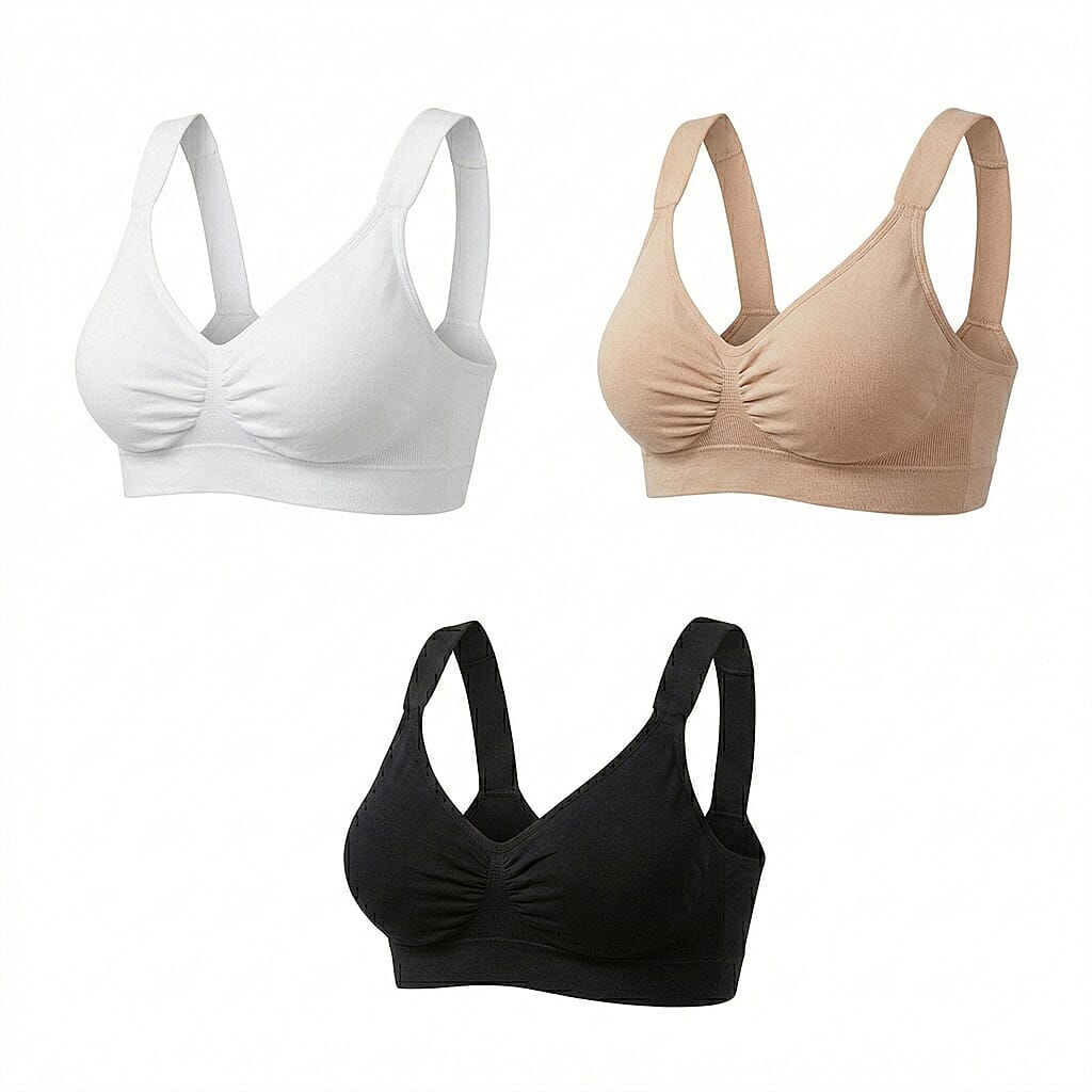Comfortisse Set of 3 Uplift Padded Bra (Size - XL, 38-40) - Black, Beige &amp; White V32527605 0