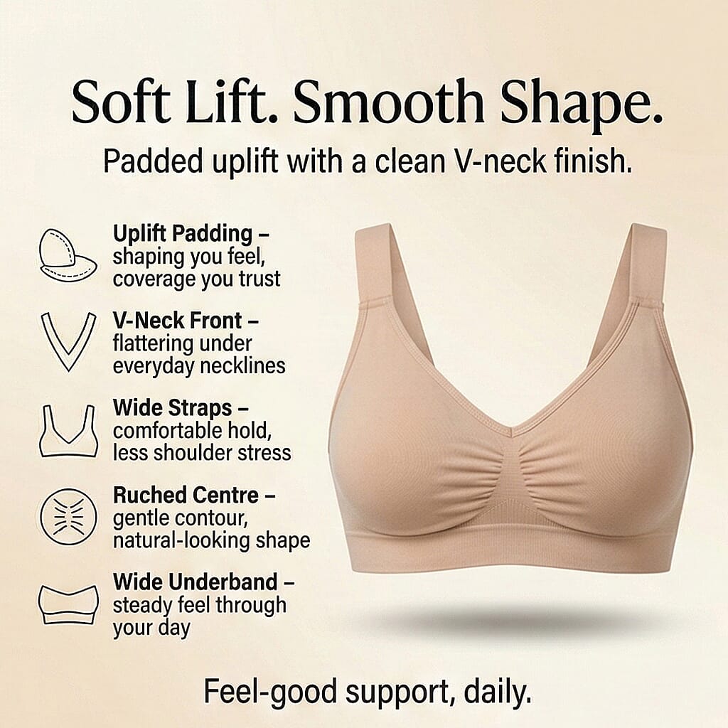 Comfortisse Set of 3 Uplift Padded Bra (Size - XL, 38-40) - Black, Beige &amp; White V32527605 3
