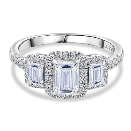 LUXURIANT 1.5 Ct. Lab Grown Diamond Engagement Ring in Rhodium Overlay Sterling Silver (SI-GH) 8509644 1