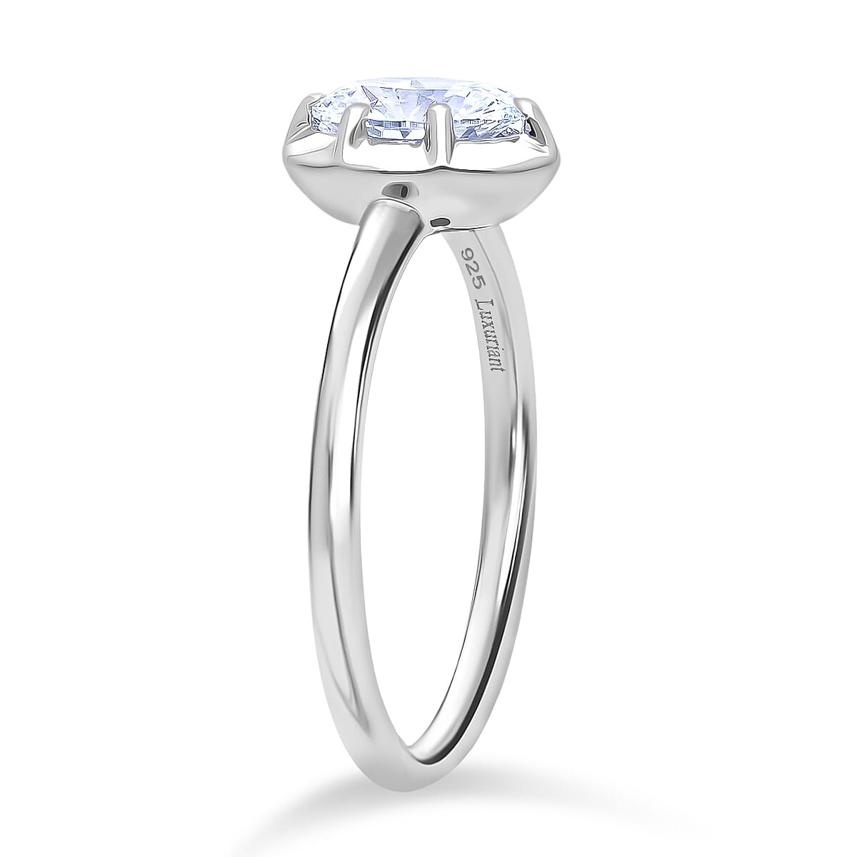 LUXURIANT 1 Ct. Lab Grown Diamond Oval-Cut Solitaire Ring in Rhodium Overlay Sterling Silver (SI-G-H) 8511974 5