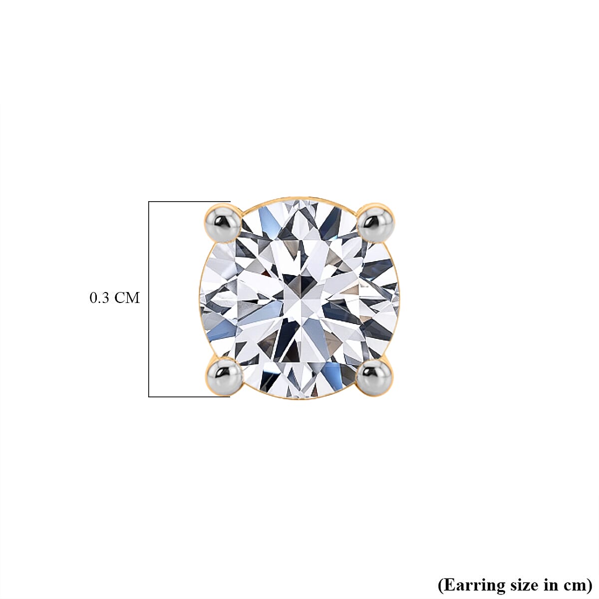 LUXURIANT Lab Grown Diamond Solitaire Earring with Floral Screw Back in 18K Vermeil Yellow Gold Plated Sterling Silver 0.20 Ct. (SI-GH) 8512092 5