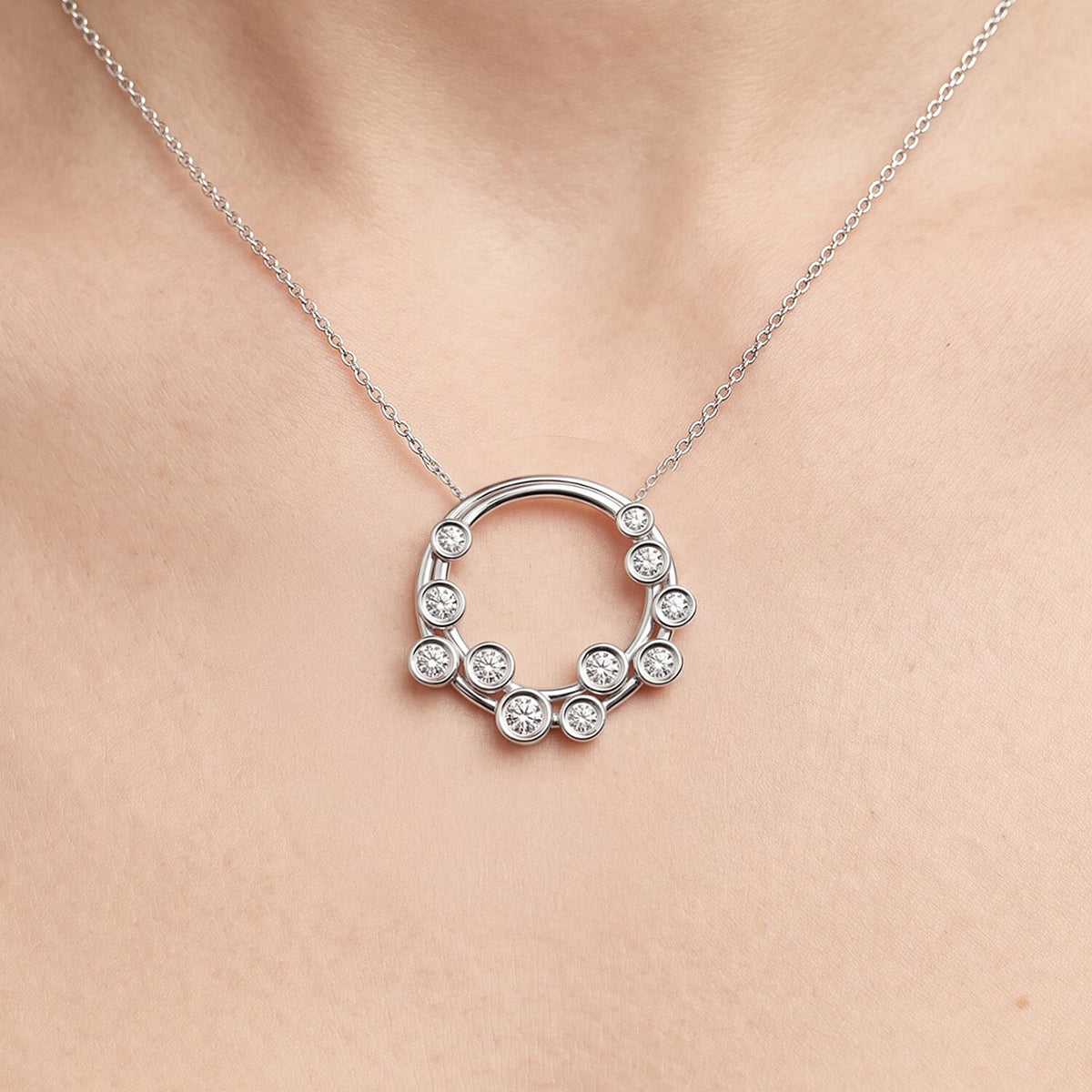 Designer Inspired - Natural White Diamond Bubble Pendant V32602827 5