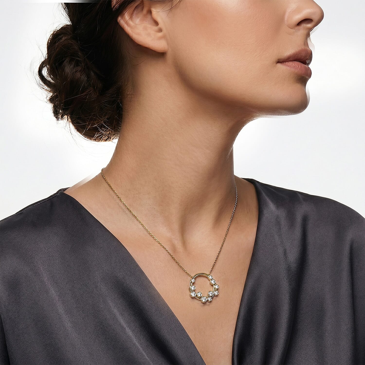 Designer Inspired - Natural White Diamond Bubble Pendant 8518925 2