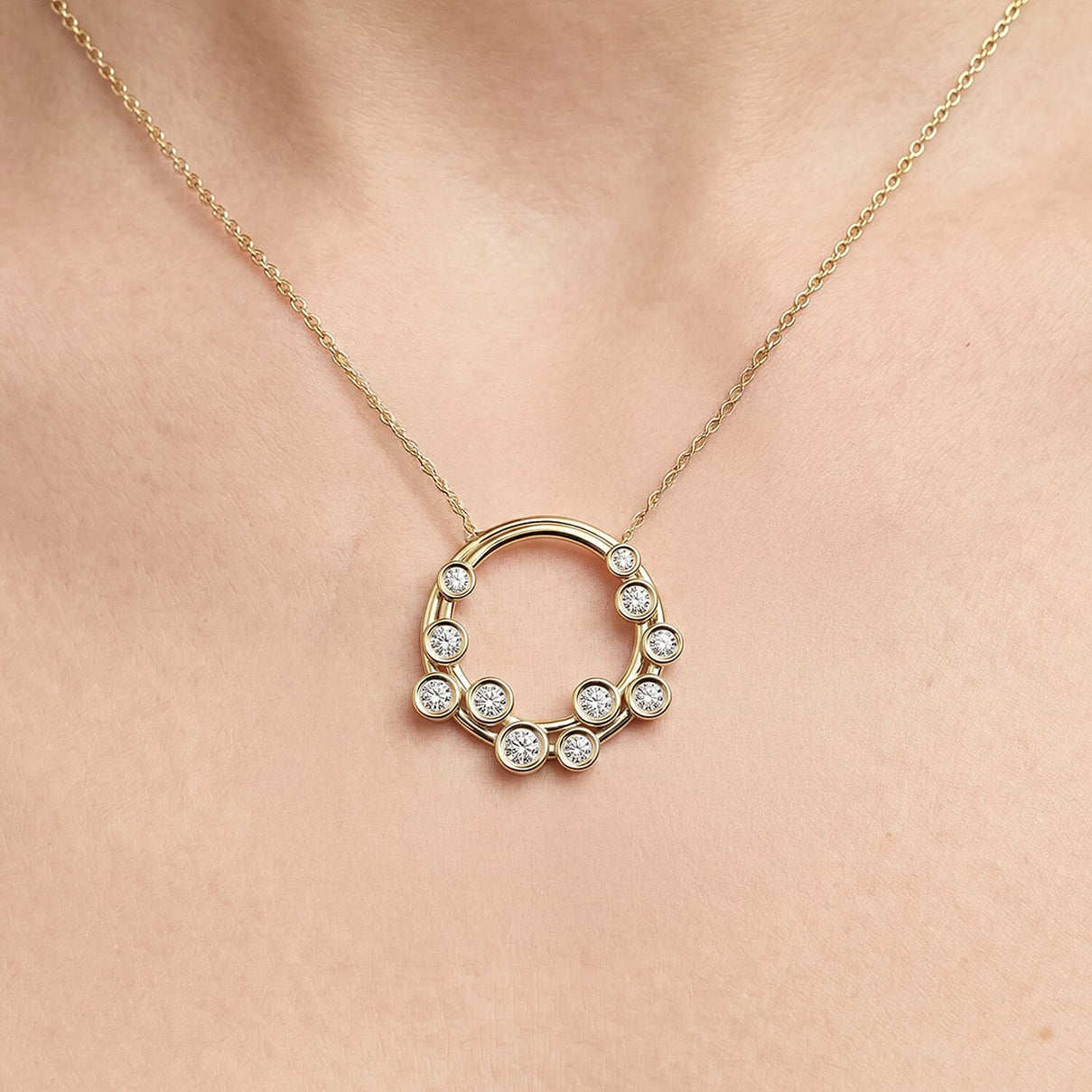 Designer Inspired - Natural White Diamond Bubble Pendant 8518925 5