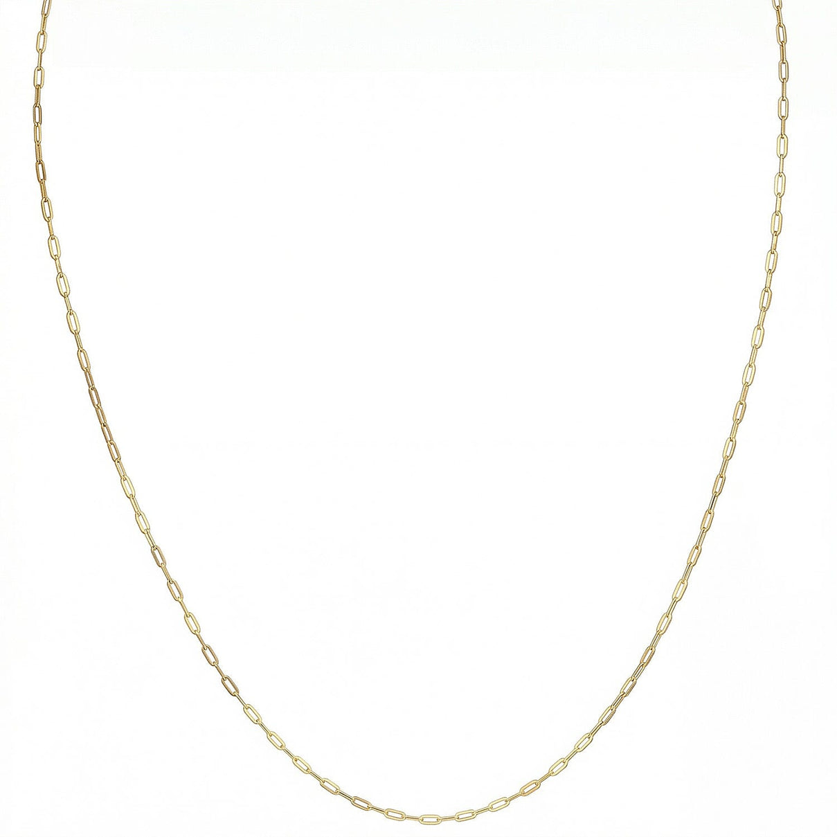 9K Yellow Gold 1.2MM Paperclip Necklace with Spring Ring Clasp 20 Inch 8519075 0