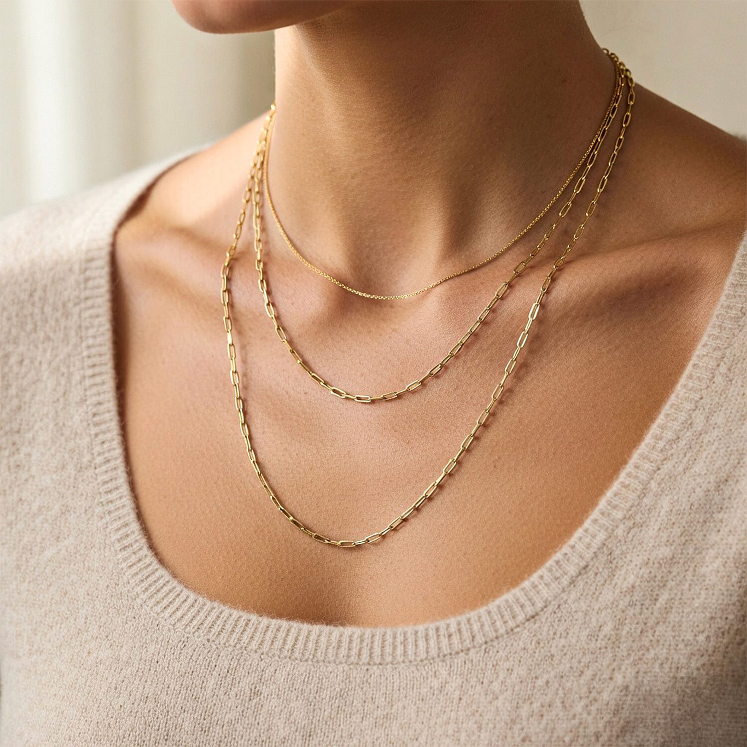 9K Yellow Gold 1.2MM Paperclip Necklace with Spring Ring Clasp 20 Inch 8519075 2
