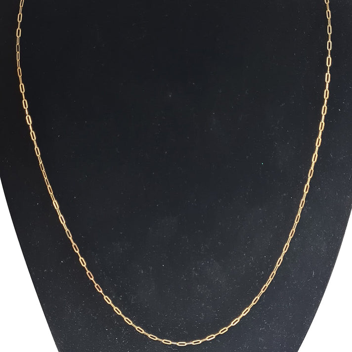 9K Yellow Gold 1.2MM Paperclip Necklace with Spring Ring Clasp 24 Inch 8519079 1
