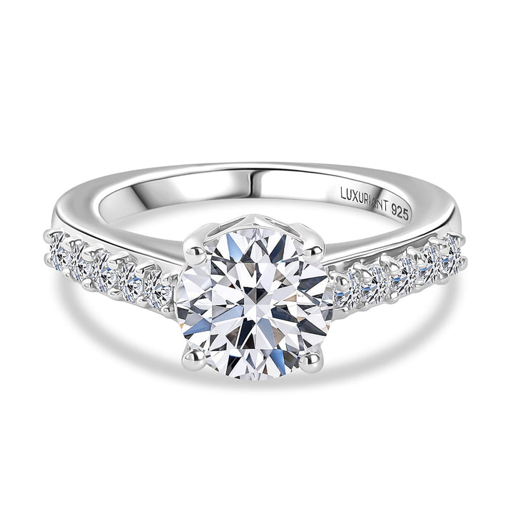 LUXURIANT 2 Ct. Lab Grown Diamond Solitaire Ring in Rhodium Overlay Sterling Silver SGL Certified (SI-G-H) 8520992 1