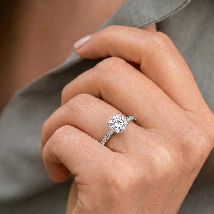 LUXURIANT 2 Ct. Lab Grown Diamond Solitaire Ring in Rhodium Overlay Sterling Silver SGL Certified (SI-G-H) 8520992 2