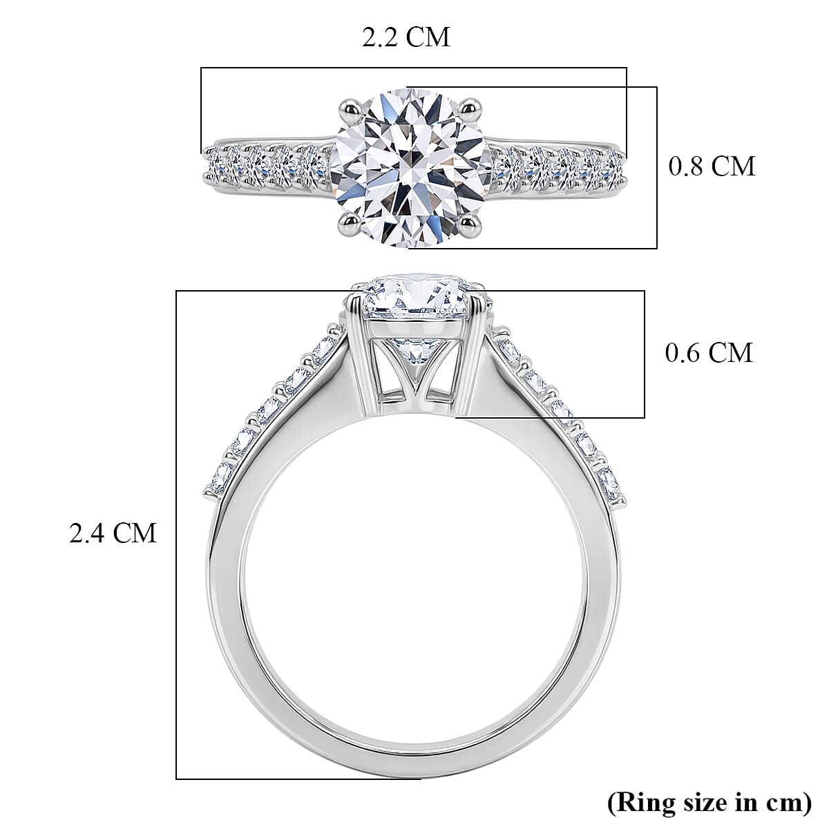 LUXURIANT 2 Ct. Lab Grown Diamond Solitaire Ring in Rhodium Overlay Sterling Silver SGL Certified (SI-G-H) 8520992 7