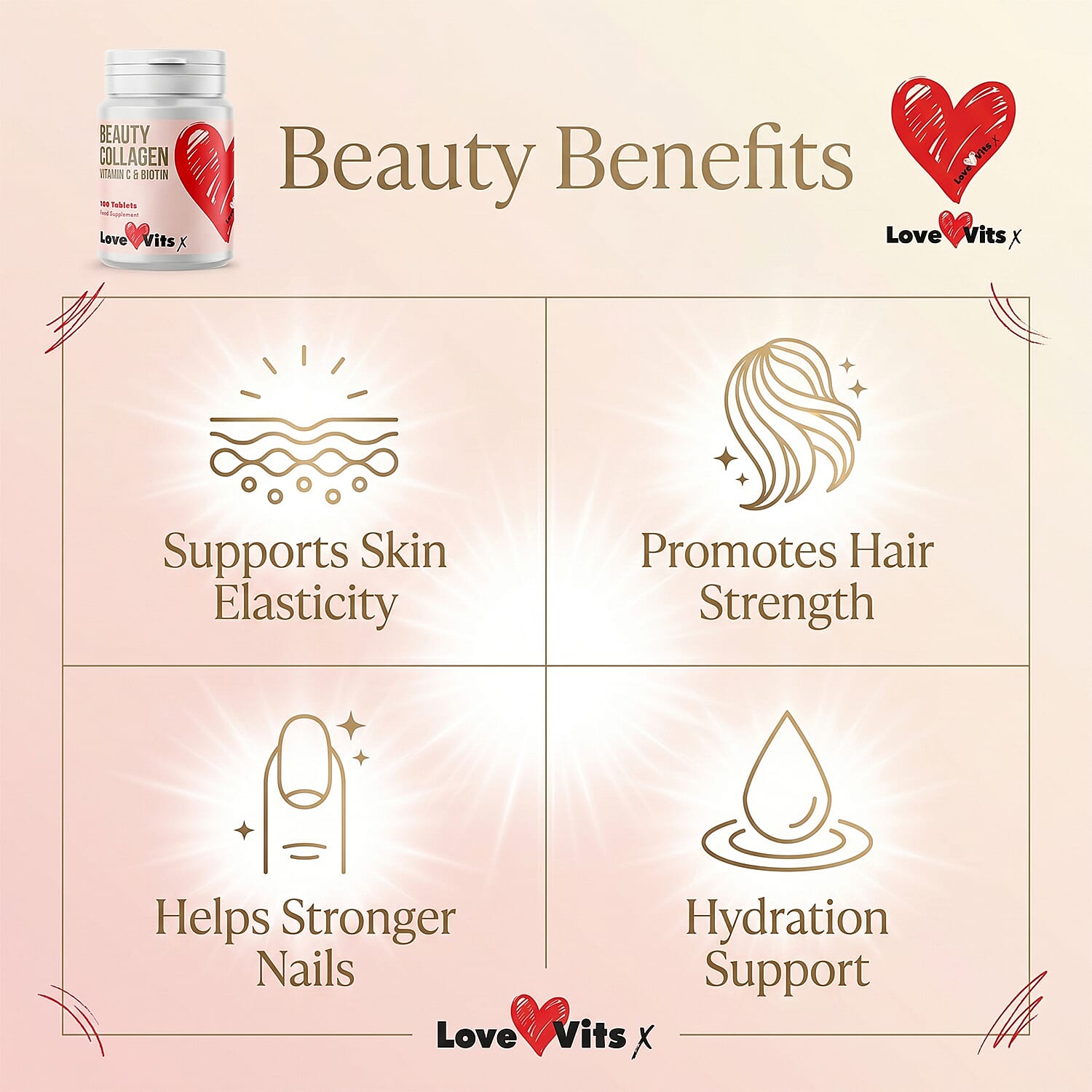 NEW LAUNCH- Love Vits Collagen - 100 Tablets 8538131 1