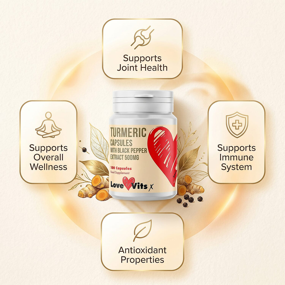 Love Vits Turmeric - 100 Tablets 8538135 2