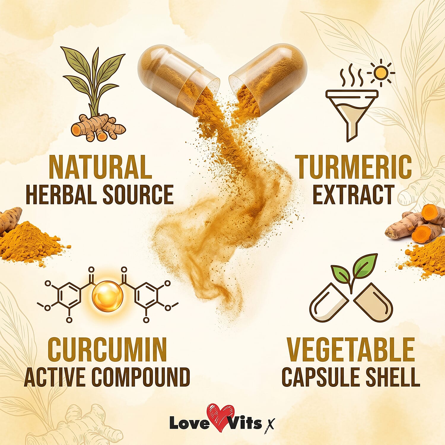Love Vits Turmeric - 100 Tablets 8538135 3