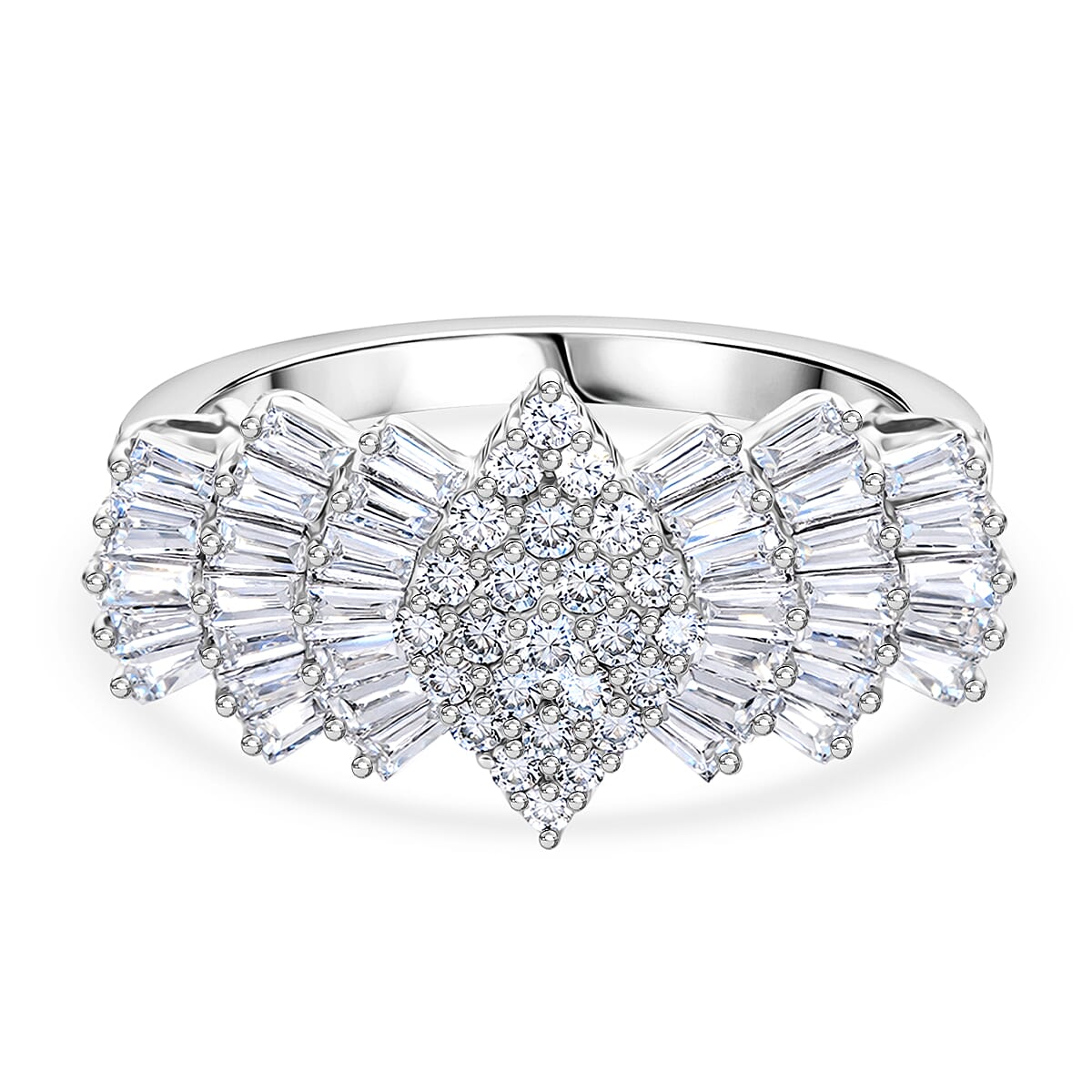 LUXURIANT Lab Grown Diamond Ring in Sterling Silver (SI-GH) 8551262 0