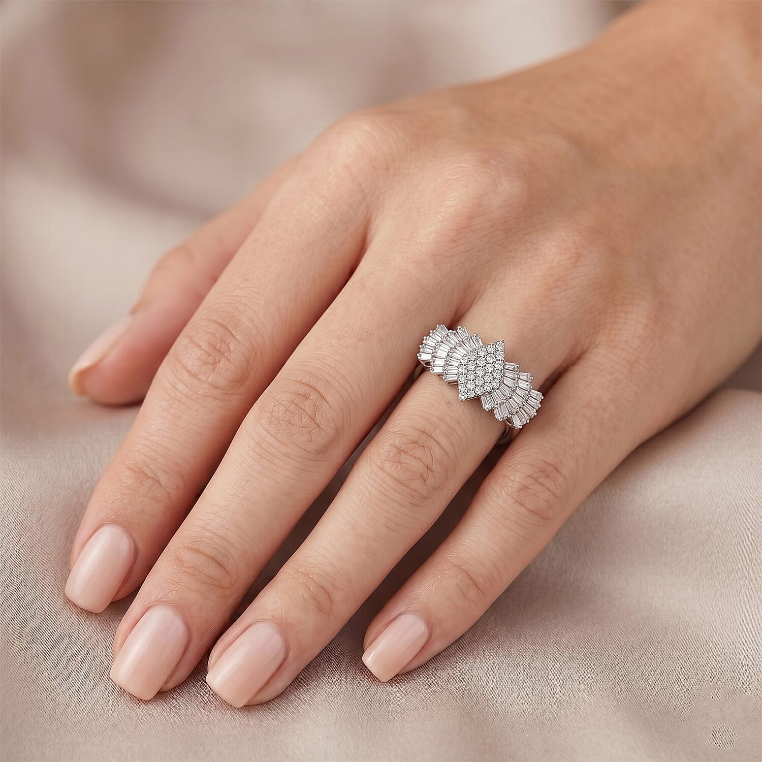 LUXURIANT Lab Grown Diamond Ring in Sterling Silver (SI-GH) 8551262 2