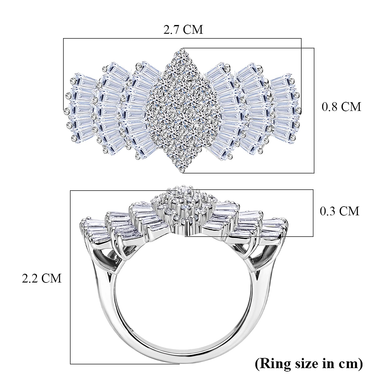 LUXURIANT Lab Grown Diamond Ring in Sterling Silver (SI-GH) 8551262 6
