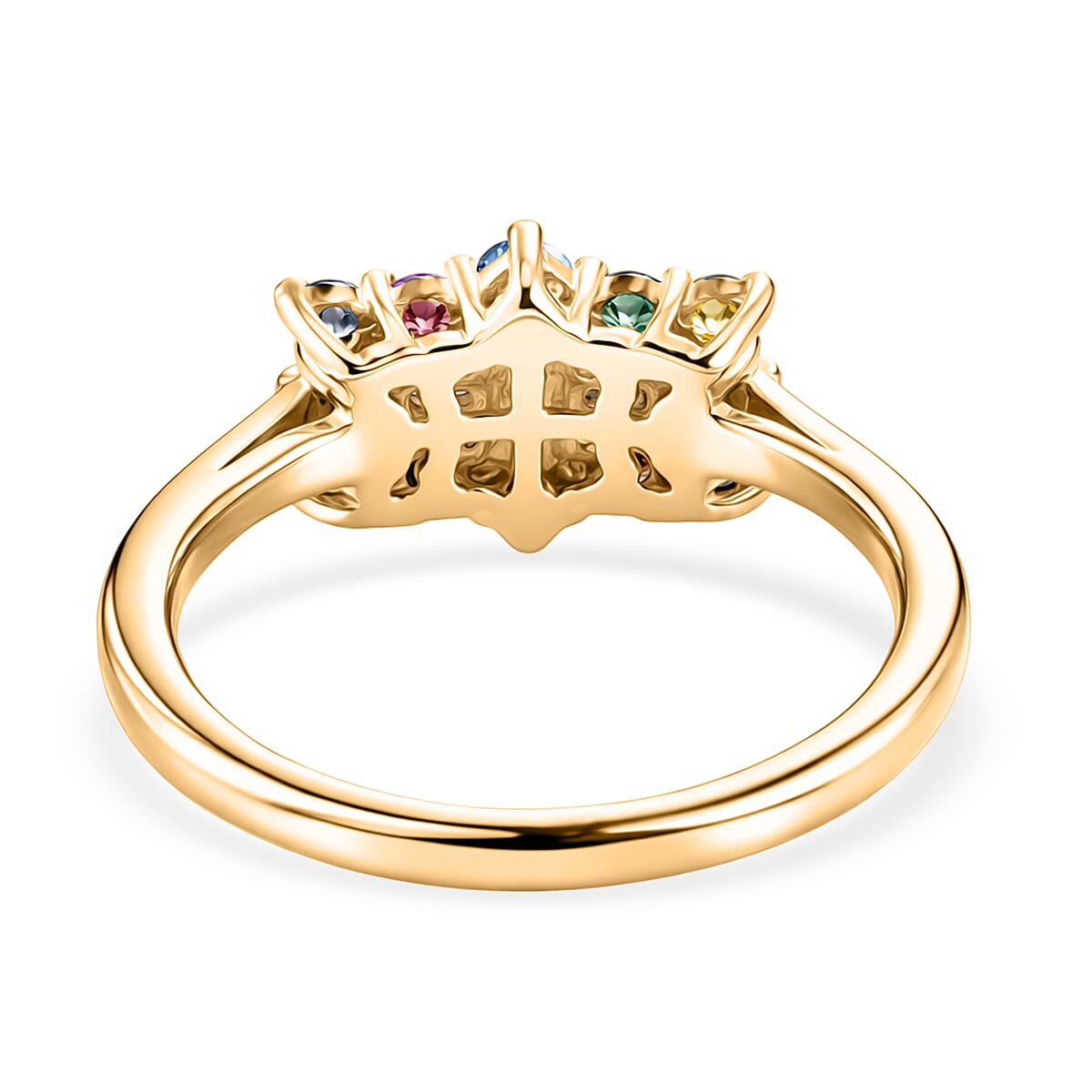 LUXURIANT 0.5 Ct. Multi Lab Grown Diamond Boat Ring in 18K Vermeil Yellow Gold Plated Sterling Silver (SI) 8557819 5
