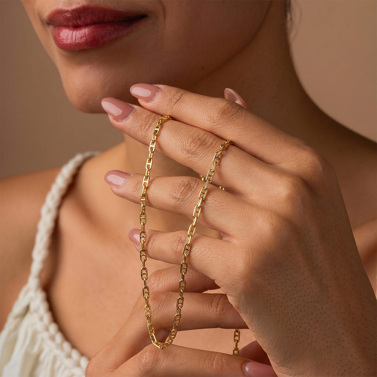 9K Yellow Gold HYBRID Belcher  Necklace (Size - 20) with Lobster Clasp 8560447 5