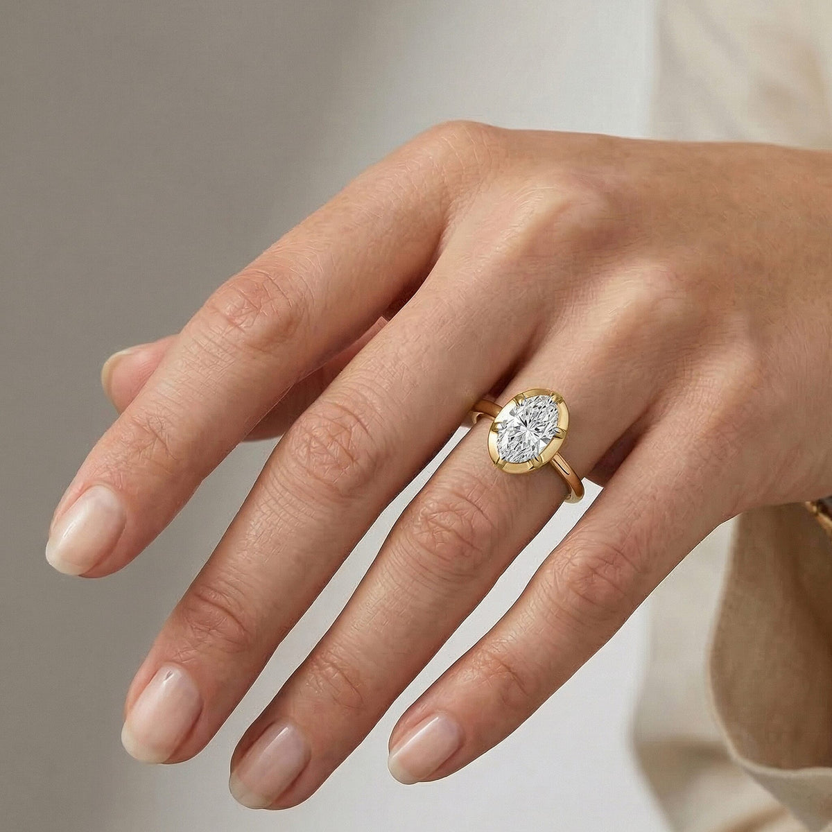LUXURIANT 1 Ct. Lab Grown Diamond Oval Cut Solitaire Ring in 18K Vermeil Yellow Gold Over Sterling Silver (SI-G-H) 8563088 2