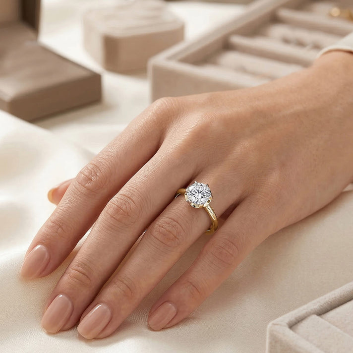 LUXURIANT 1 Ct. Lab Grown Diamond Oval-Cut Solitaire Ring in Rhodium Overlay Sterling Silver (SI-G-H) 8511974 2