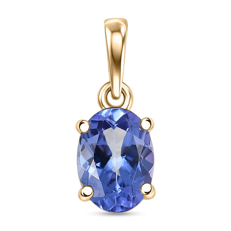 9K Yellow Gold AA Tanzanite Solitaire Pendant 8572271 1