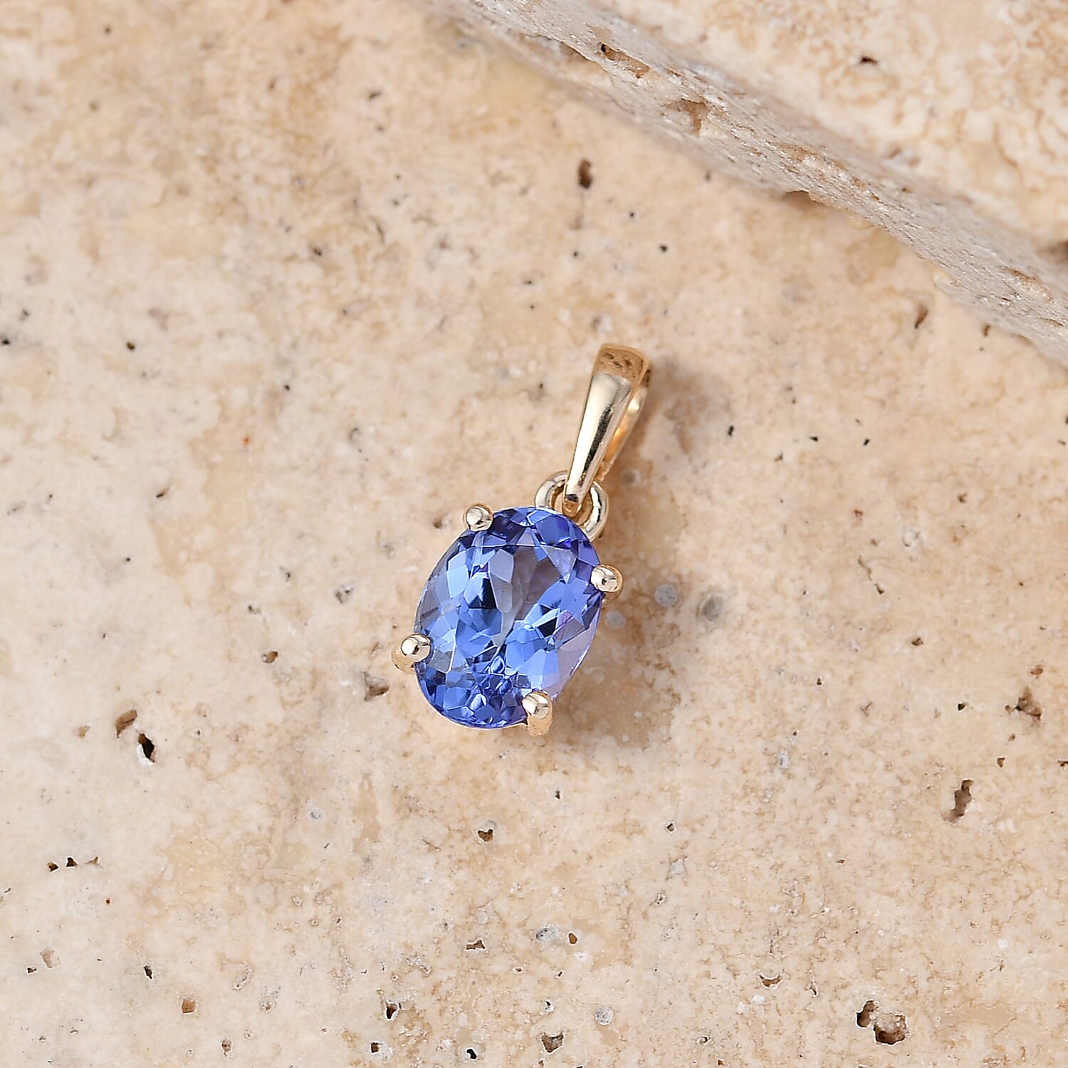 9K Yellow Gold AA Tanzanite Solitaire Pendant 8572271 3