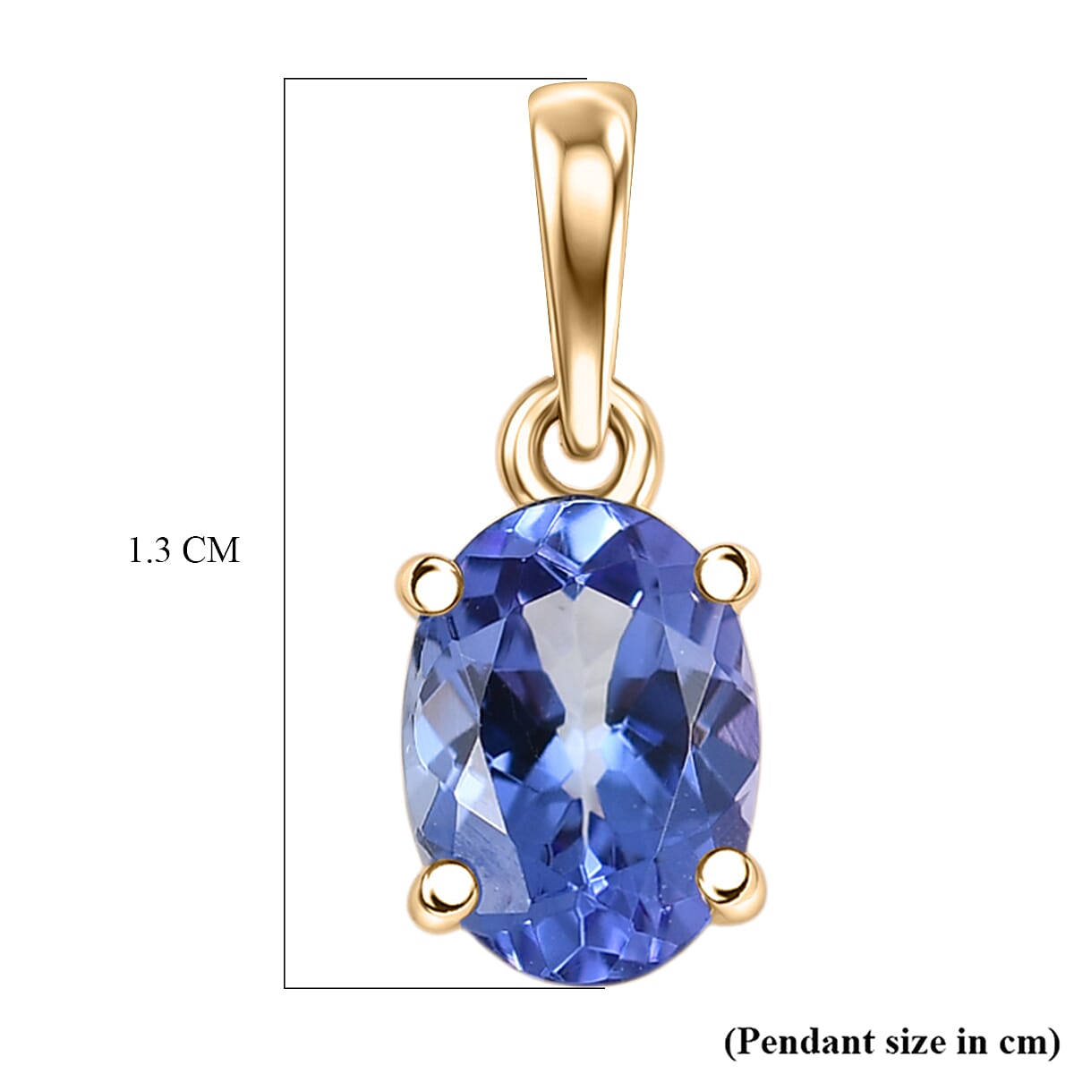 9K Yellow Gold AA Tanzanite Solitaire Pendant 8572271 6