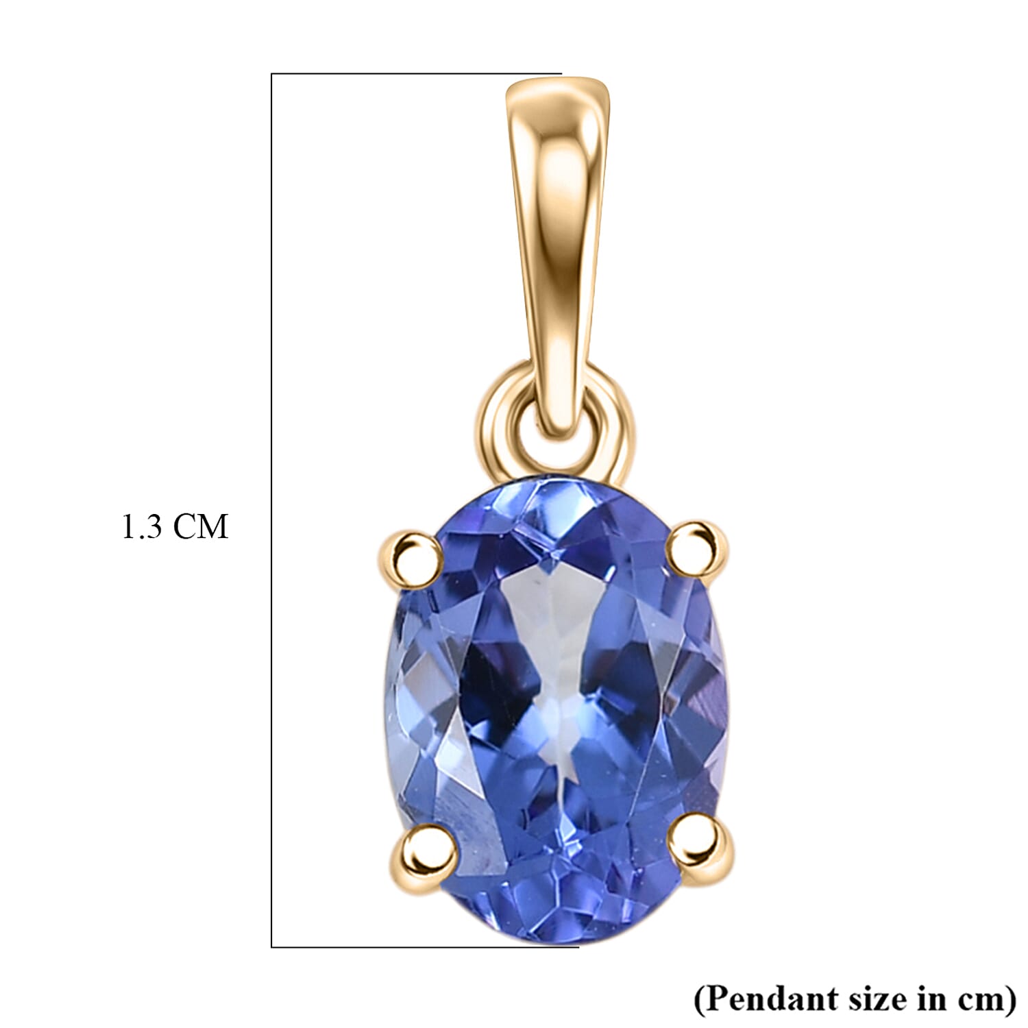 9K Yellow Gold AA Tanzanite Solitaire Pendant 8572271 7
