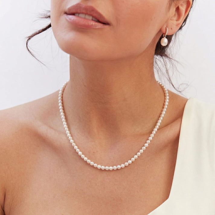 White Freshwater Pearl (4MM-5MM) Adjustable Necklace with Lobster Clasp (Size - 18-2 Ext) 57.00 Ct. 8579342 2