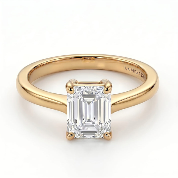 LUXURIANT 2 Ct. Lab Grown Diamond Round Cut Solitaire Ring in 18K Vermeil Yellow Gold Over Sterling Silver SGL Certified 8609486 1