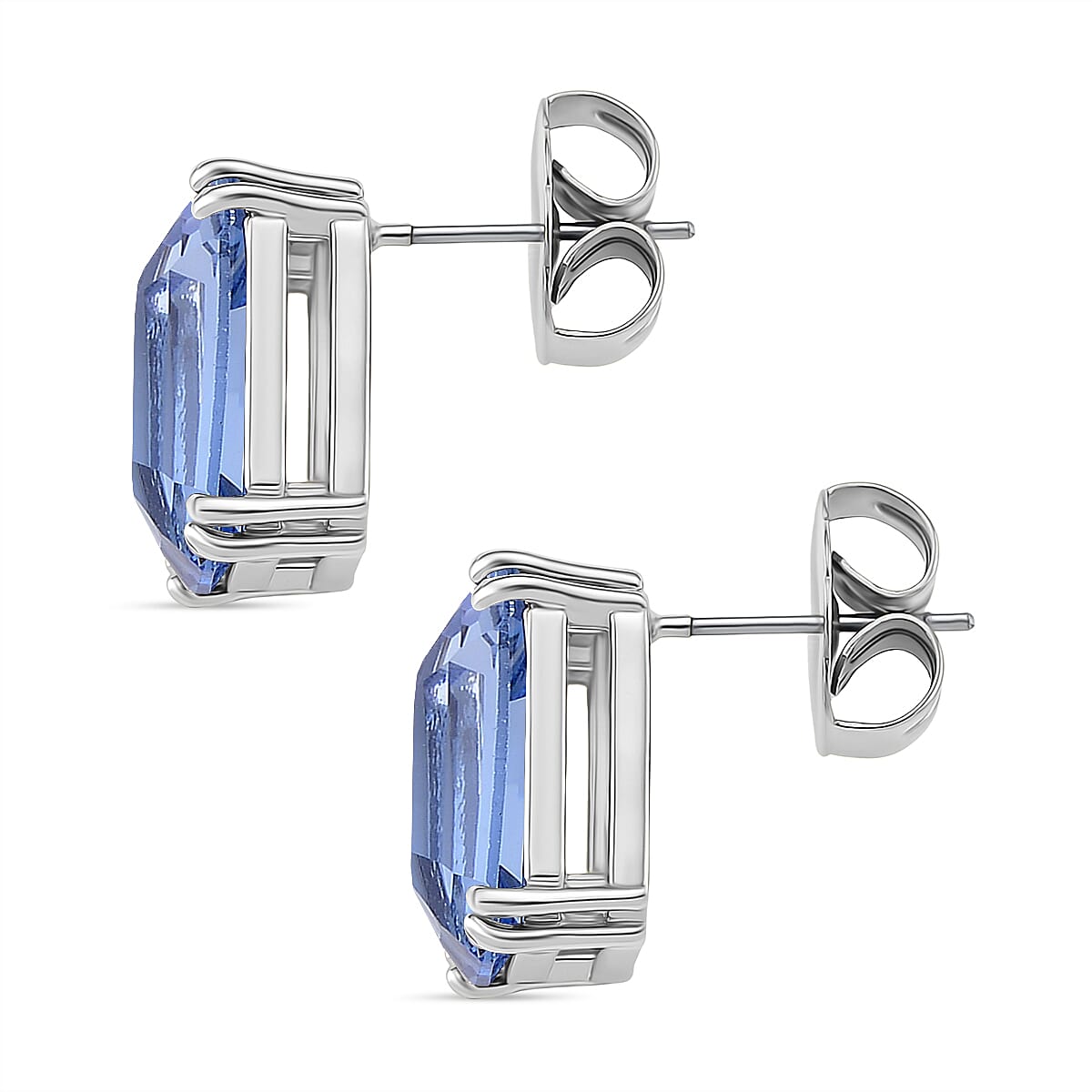 Austrian Blue Crystal 8 Prongs Solitaire Classic Earrings with Push Back Clasp 8586462 4