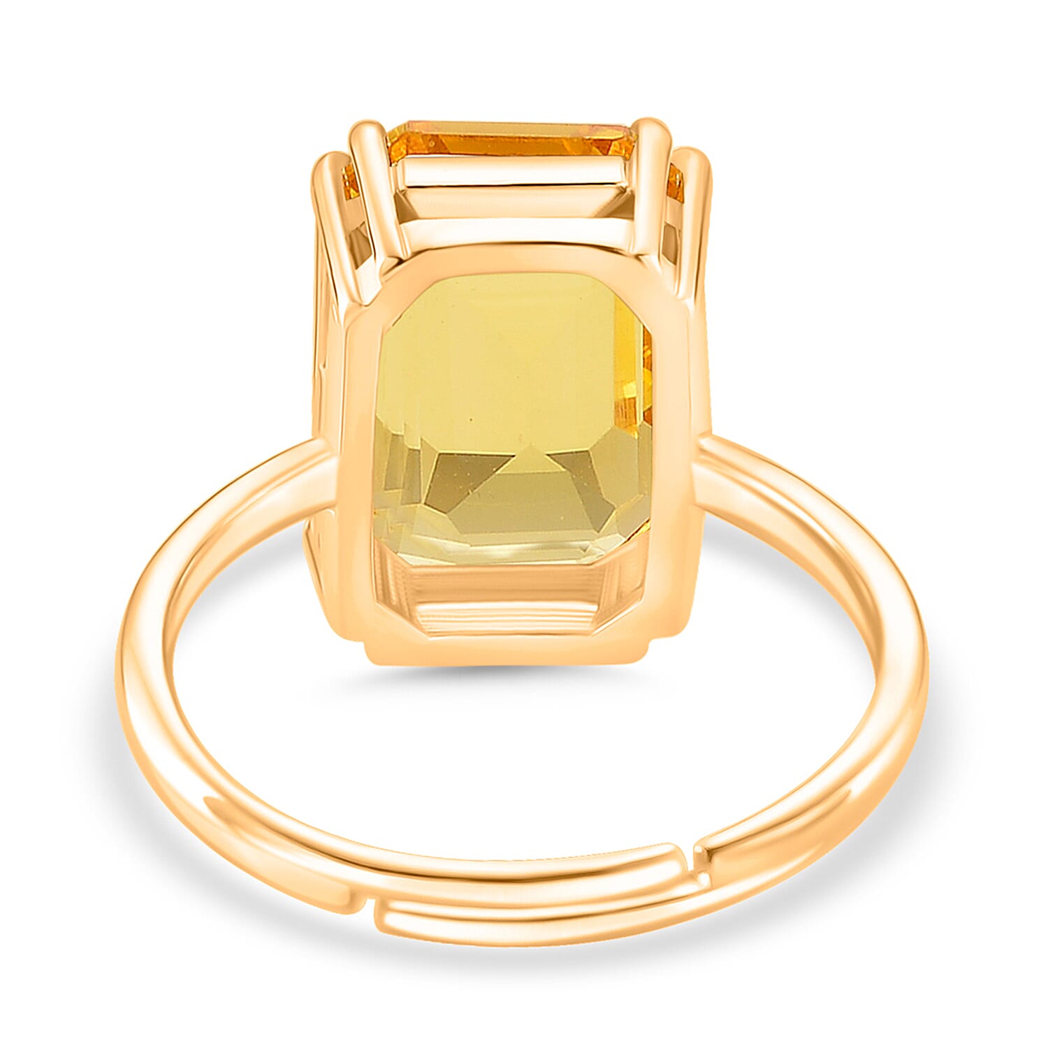 Austrian Yellow Crystal 8 Prongs Solitaire Classic Ring Size Adjustable 8586580 5