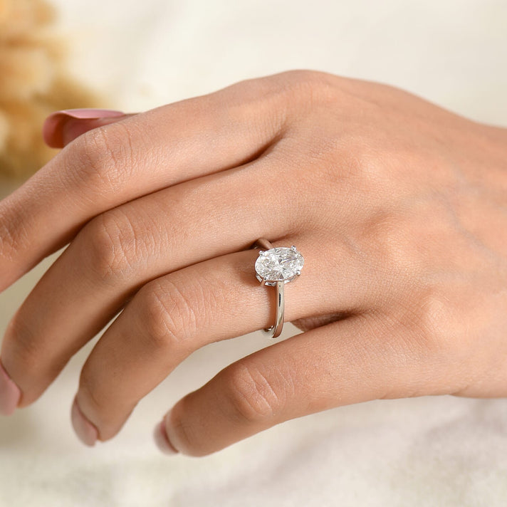 LUXURIANT 2 Ct. Lab Grown Diamond Oval Cut Solitaire Ring in Rhodium Overlay Sterling Silver SGL Certified 8586956 2
