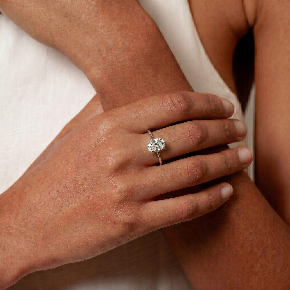 LUXURIANT 2 Ct. Lab Grown Diamond Oval Cut Solitaire Ring in Rhodium Overlay Sterling Silver SGL Certified 8586956 6