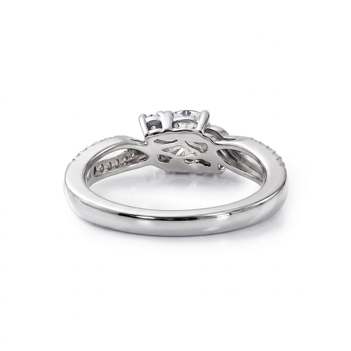 Always You Aquamarine Birthstone Solitaire Promise Ring with Moissanite Accents in 925 Sterling Silver Rhodium Plated 8587995 7