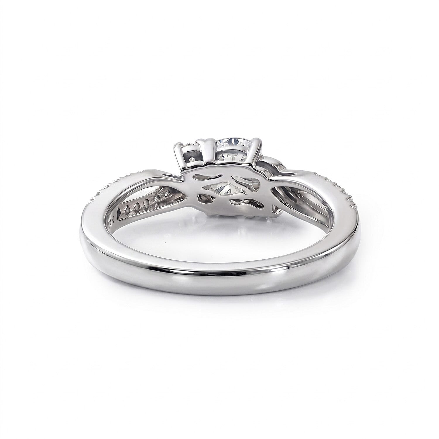 Always You Aquamarine Birthstone Solitaire Promise Ring with Moissanite Accents in 925 Sterling Silver Rhodium Plated 8587995 7