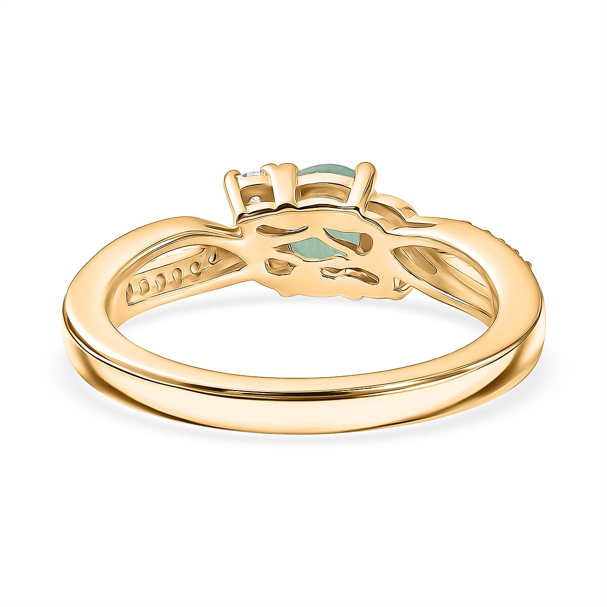 Always You Socoto Emerald Birthstone Solitaire Promise Ring with Moissanite Accents in 925 Sterling Silver 18K Gold Vermeil Plated 8588028 5