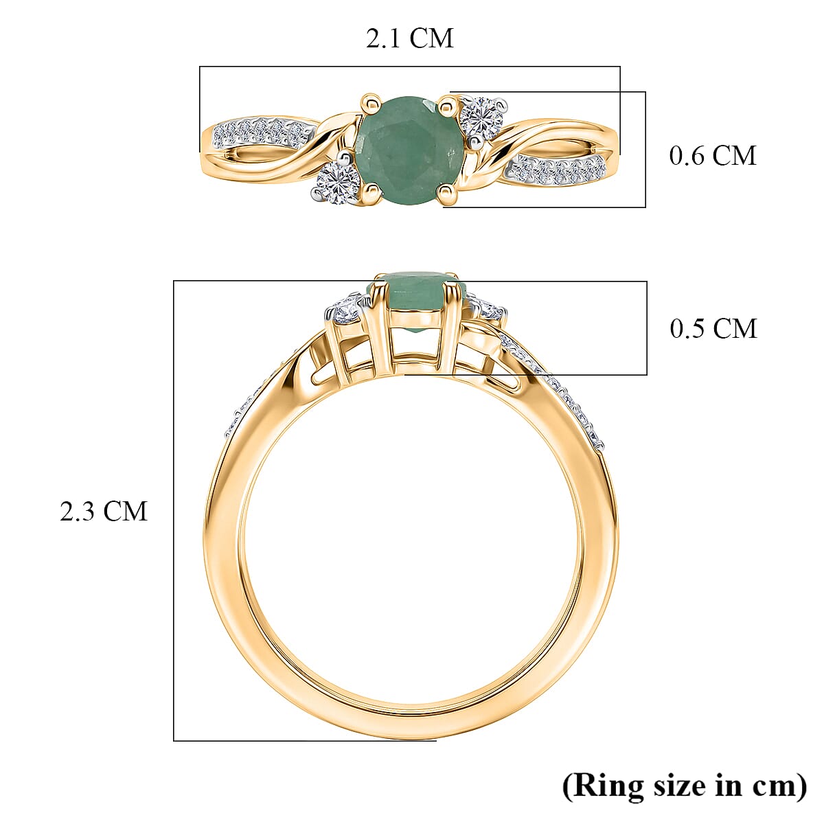 Always You Socoto Emerald Birthstone Solitaire Promise Ring with Moissanite Accents in 925 Sterling Silver 18K Gold Vermeil Plated 8588028 6