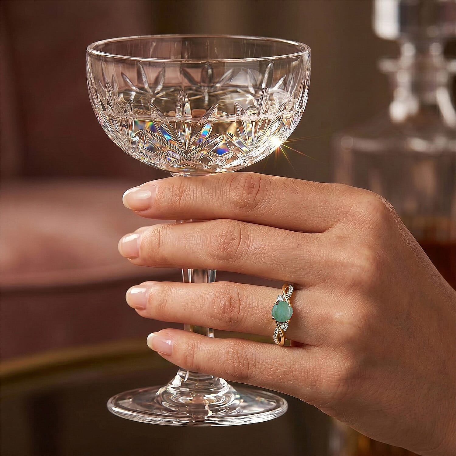 Always You Socoto Emerald Birthstone Solitaire Promise Ring with Moissanite Accents in 925 Sterling Silver 18K Gold Vermeil Plated 8588028 7
