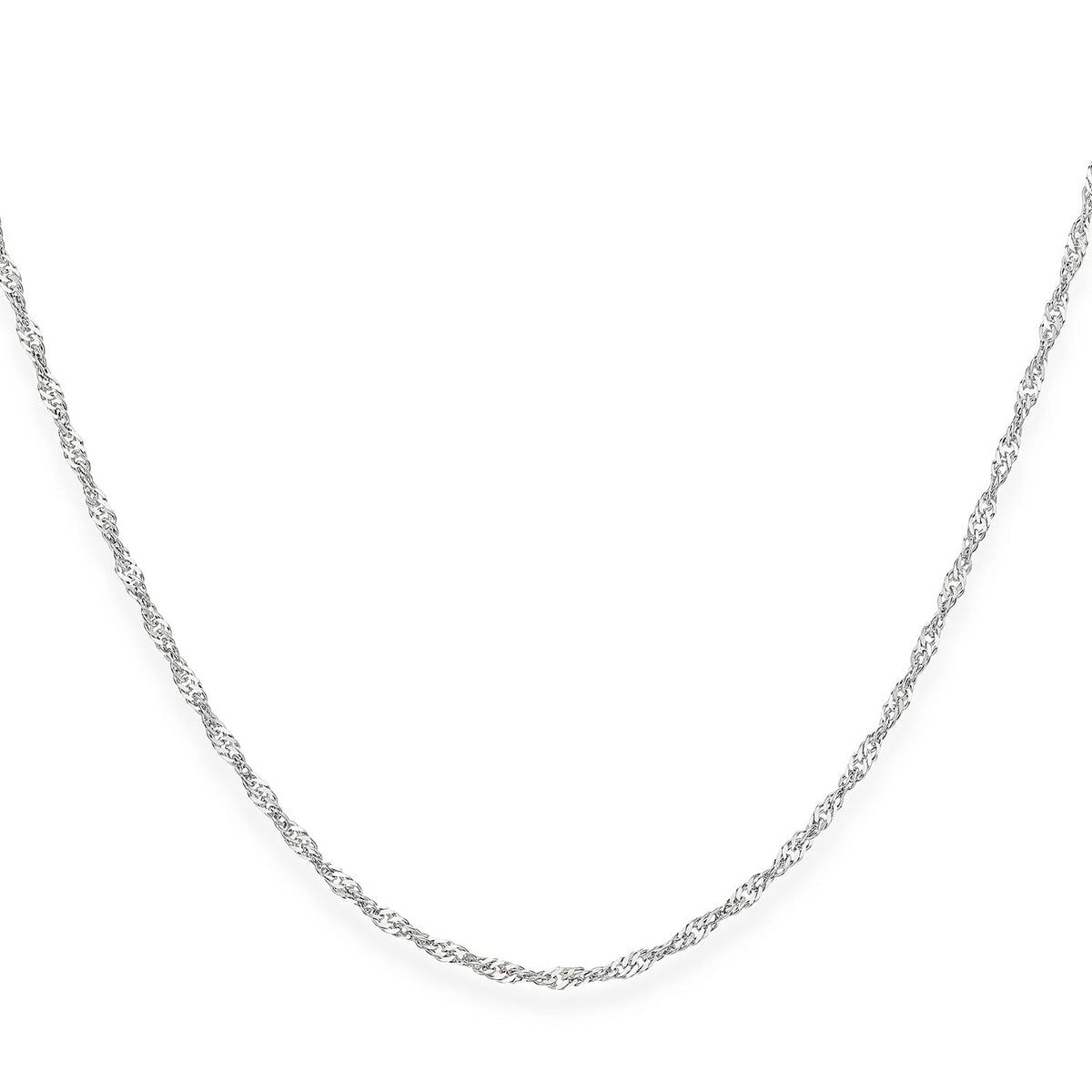 9K White Gold 0.9MM Twist Curb Chain with Spring Ring Clasp 18 Inch V32575242 0