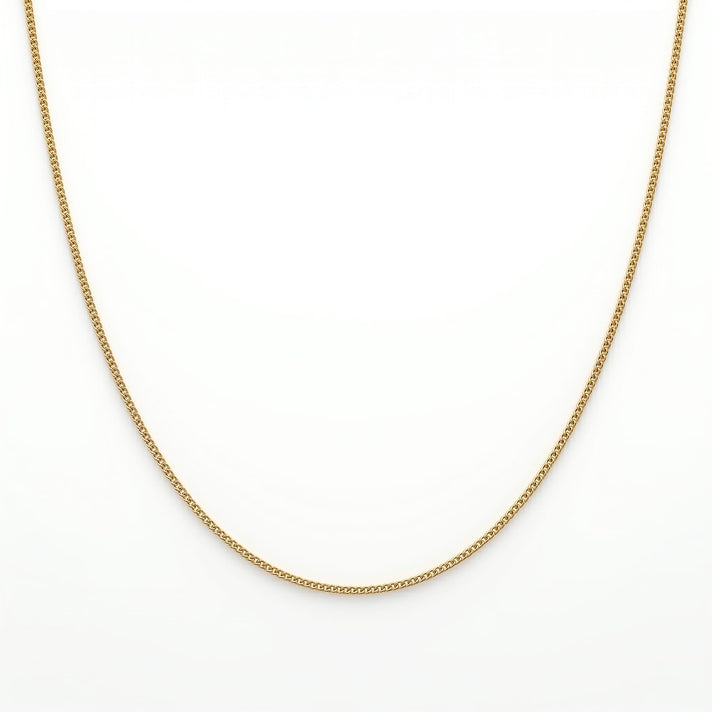9K Yellow Gold 0.8MM Curb Chain with Spring Ring Clasp 14 Inch 8593281 1