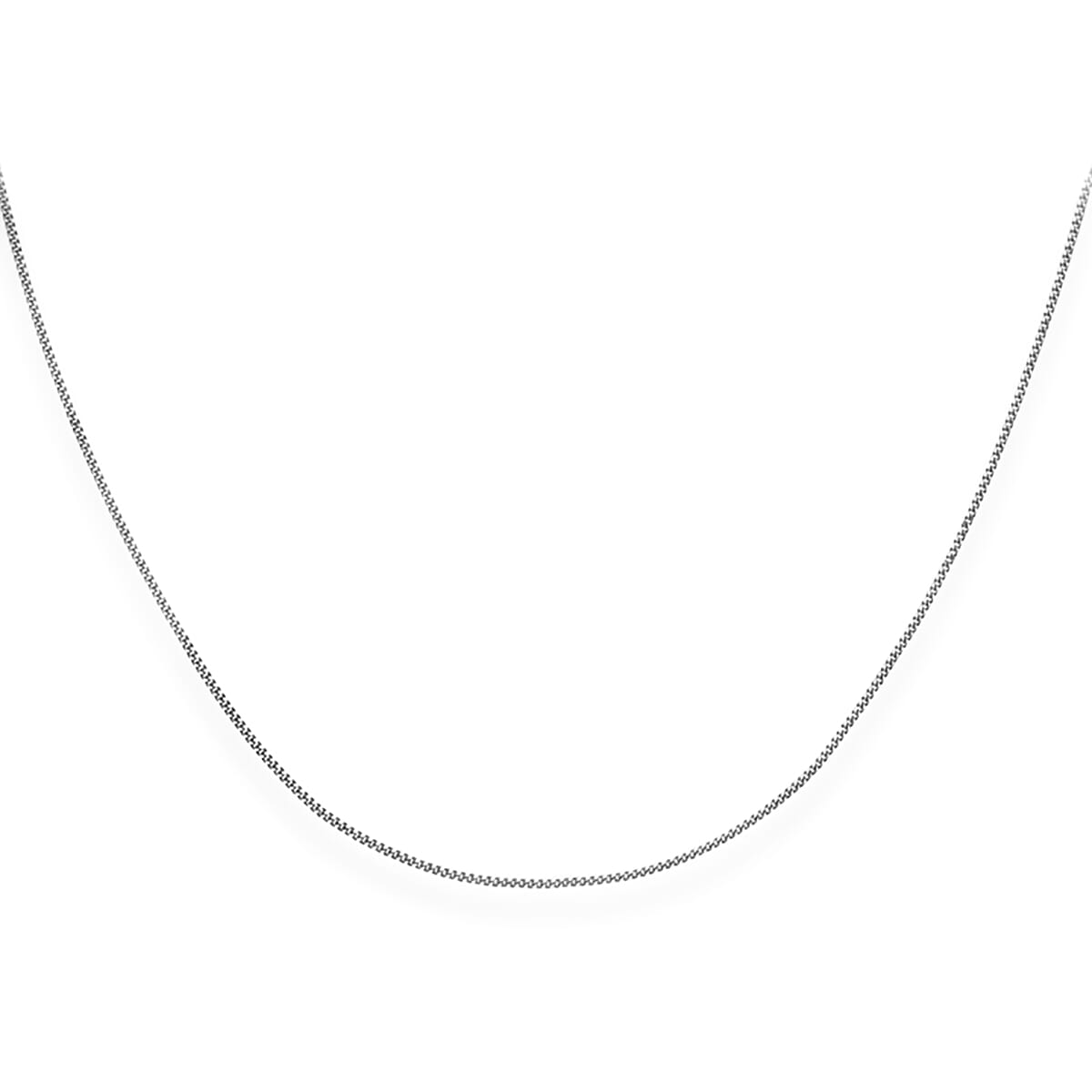 9K White Gold 0.8MM Curb Chain with Spring Ring Clasp 16 Inch 8593307 0