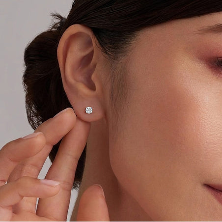 LUXURIANT Lab Grown Diamond Solitaire Stud Earrings 8599051 2
