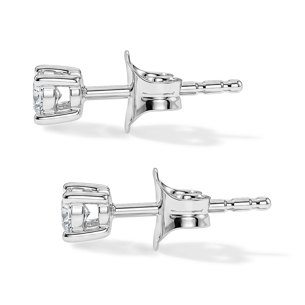 LUXURIANT Lab Grown Diamond Solitaire Stud Earrings 8599051 4