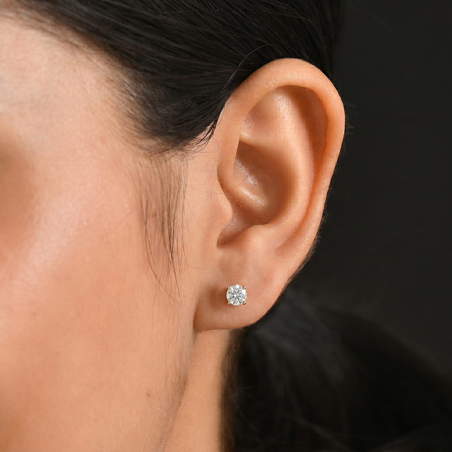 LUXURIANT Lab Grown Diamond Solitaire Stud Earrings 8599083 2