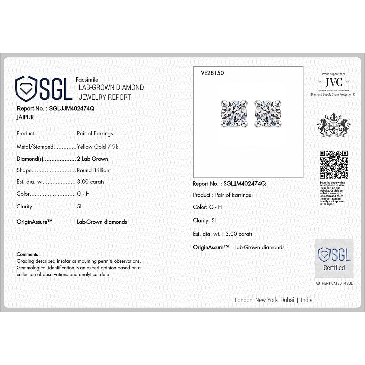 LUXURIANT Lab Grown Diamond Solitaire Stud Earrings 8599083 6