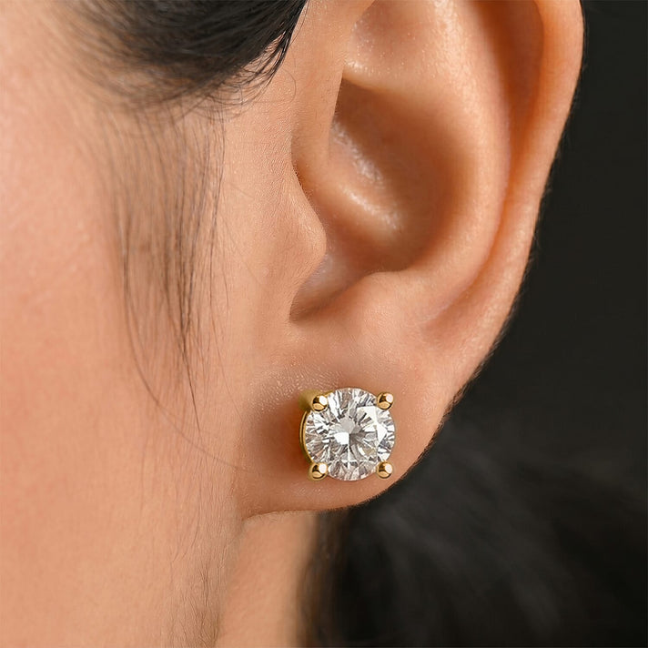 LUXURIANT Lab Grown Diamond Solitaire Stud Earrings 8599084 2